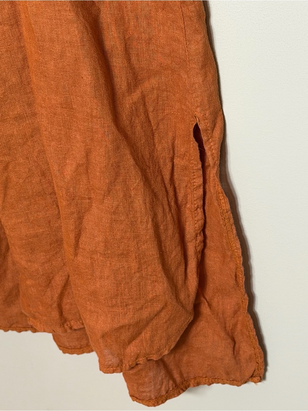 Charlie B Button-Front Linen Shirt Dress in Rust Size L - Picture 10 of 11